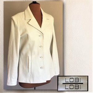 LOBI LOBI Cream Leather Jacket/Blazer  |  Large
